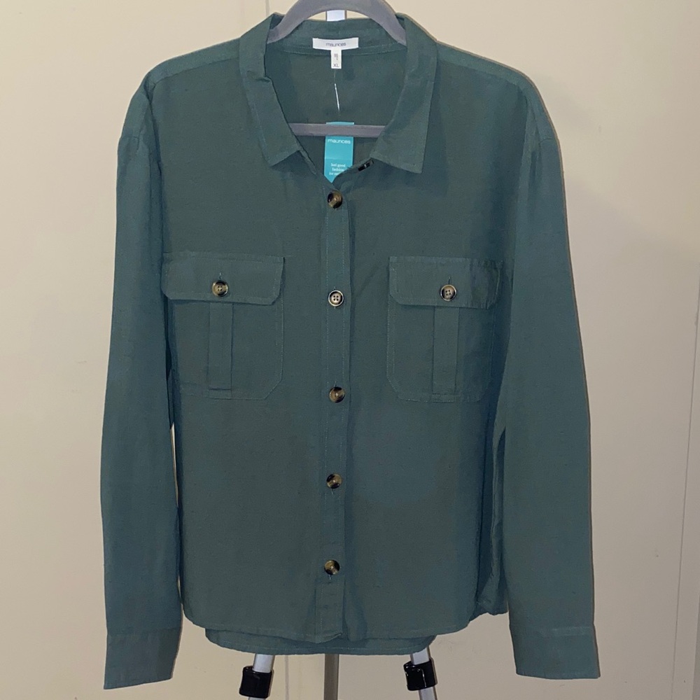 Green Button-Up Shirt